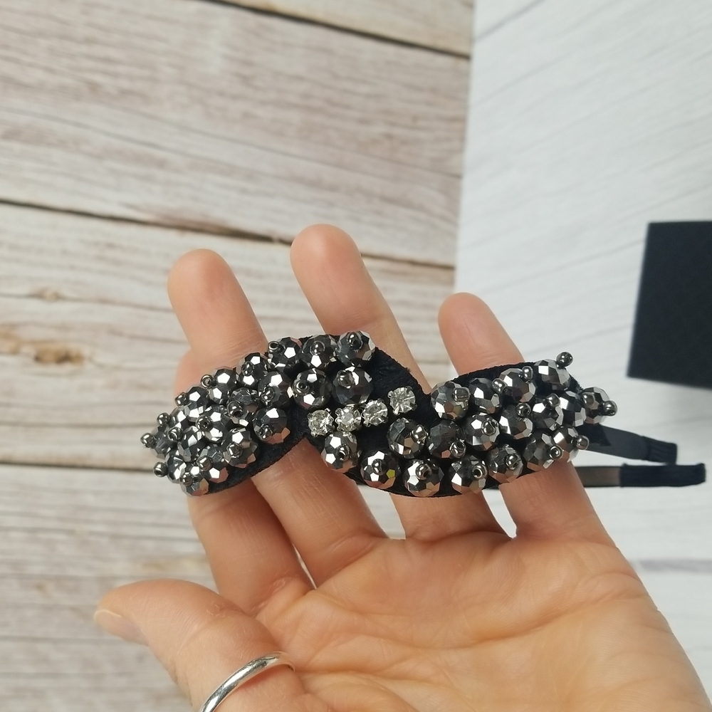 Silver beads headband chic glam accessories